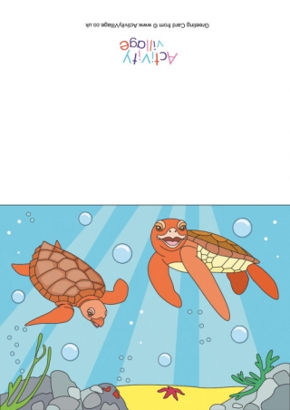 Sea Turtles Scene Card