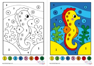 Seahorse Colour By Number