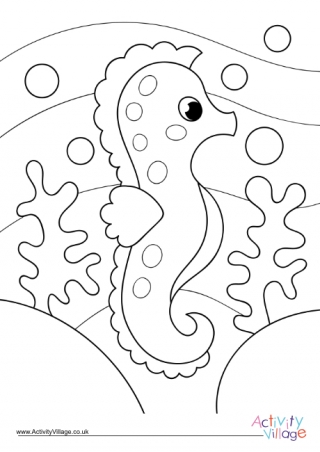 Seahorse Colouring Page 3