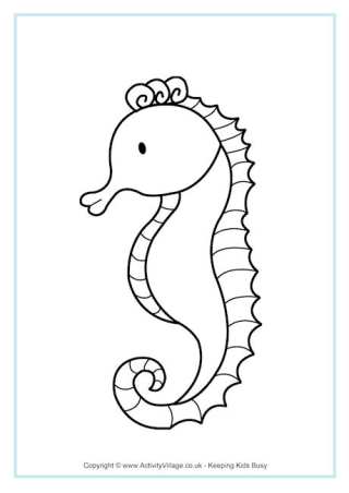 Seahorse Colouring Page
