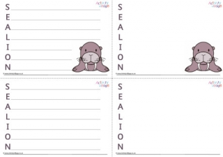 Sea Lion Acrostic Poem Printable