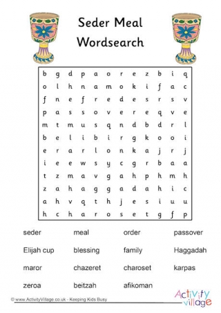 Seder Meal Word Search