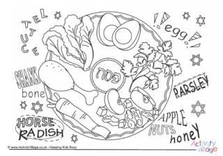 Seder Plate Colouring Page