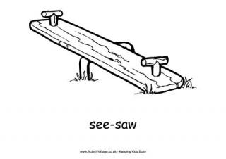 Seesaw Colouring Page