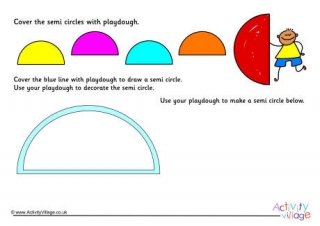 Semicircle Shape Playdough Mat
