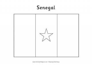 Senegal Flag Colouring Page
