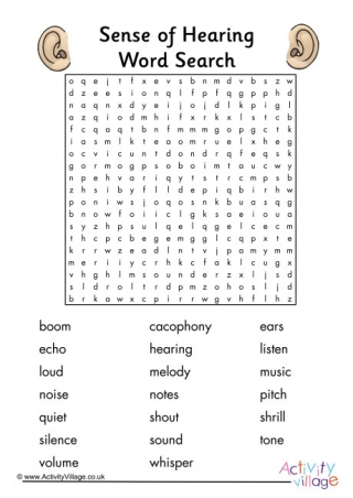 Sense Of Hearing Word Search