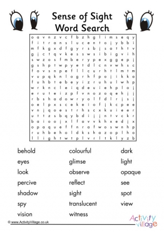 Sense Of Sight Word Search