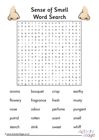 Sense Of Smell Word Search