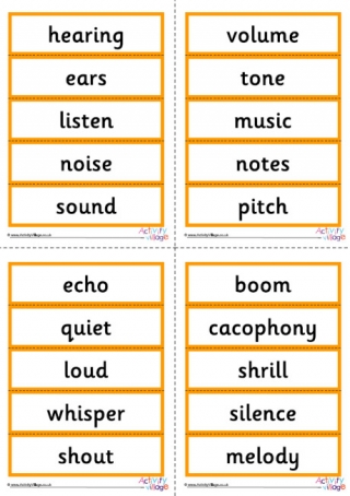 Senses Hearing Word Cards