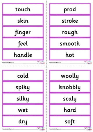 Senses Touch Word Cards