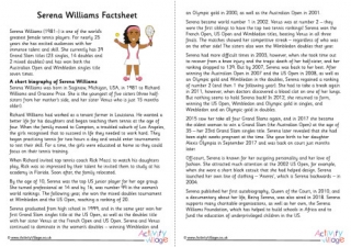 Serena Williams Factsheet