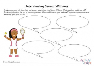 Serena Williams Interview Worksheet