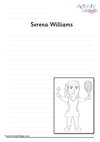Serena Williams Writing Page