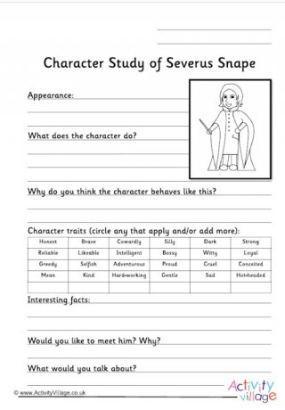 Severus Snape Worksheet