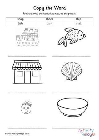 Sh Digraph Copy The Word
