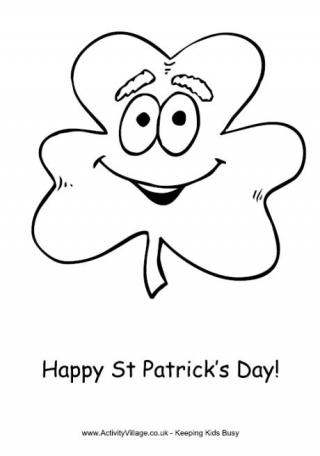 Shamrock colouring page 1