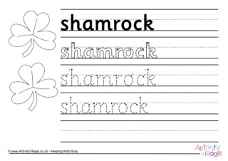 Shamrock Handwriting Worksheet