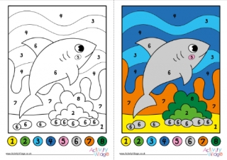 Shark Colour By Number