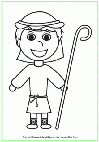 Shepherd Colouring Page
