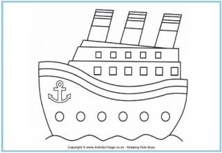 Ship Colouring Page
