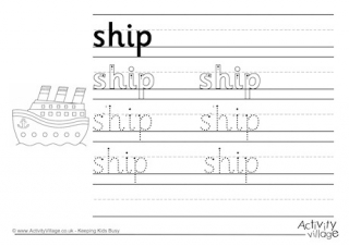 Ship Handwriting Worksheet