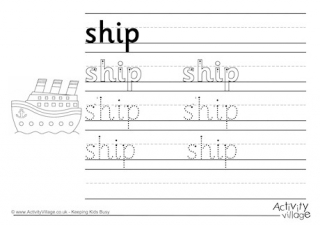 Ship Handwriting Worksheet