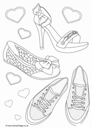 Shoes Colouring Page