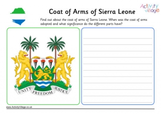 Sierra Leone Coat Of Arms Worksheet