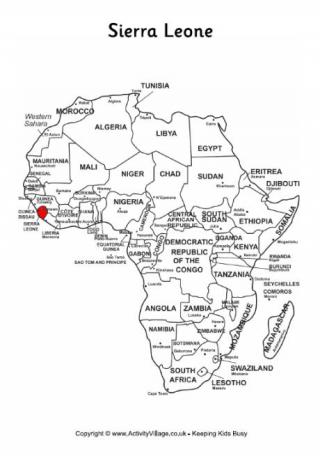 Sierra Leone on Map of Africa