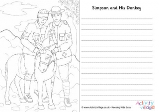 Simpson and His Donkey Story Paper