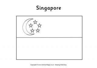 Singapore Flag Colouring Page