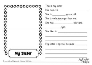 Sister Worksheet