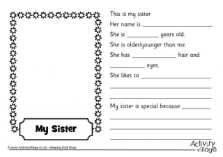 Sister Worksheet