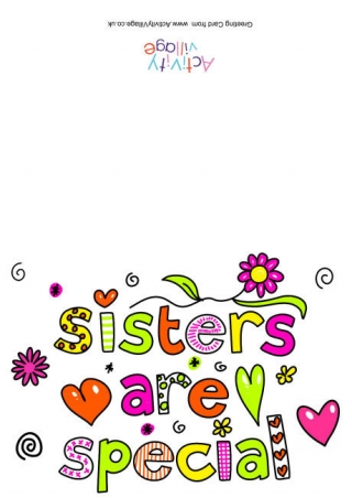Sisters Are Special Card