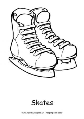 Skates Colouring Page