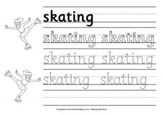 Skating Handwriting Worksheet