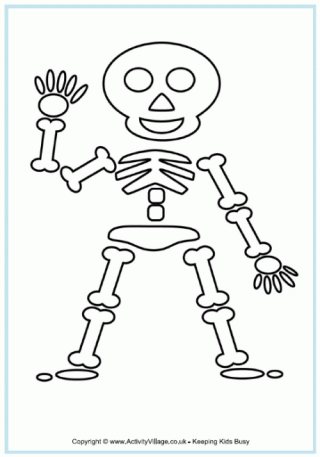 Skeleton Colouring Page