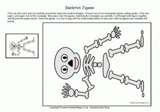 Skeleton Jigsaw Printable