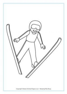 Ski Jumping printables and colouring pages