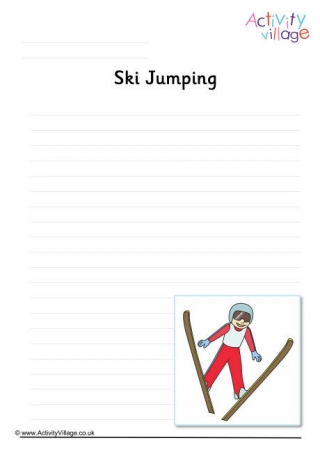 Ski Jumping Writing Page