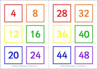 Skip Counting by 4 Cards