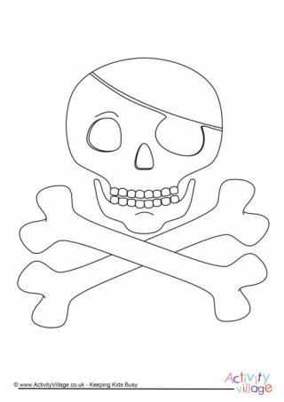 Skull and Crossbones Colouring Page