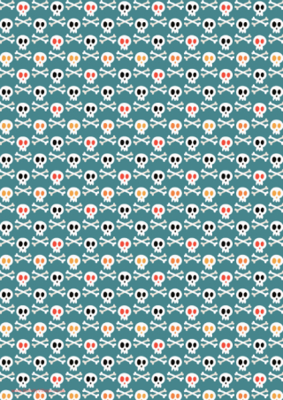 Skull and Crossbones Scrapbook Paper