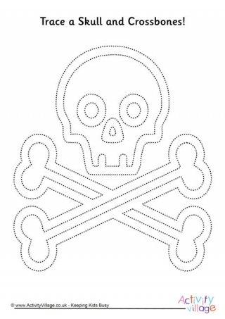 Skull and Crossbones Tracing Page