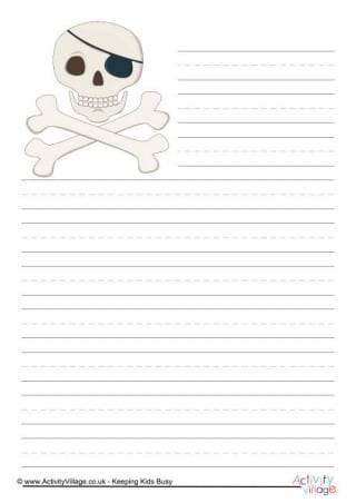 Skull and Crossbones Writing Paper
