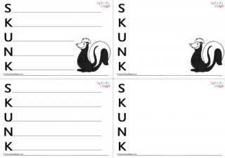 Skunk Acrostic Poem Printable
