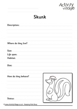 Skunk Worksheet