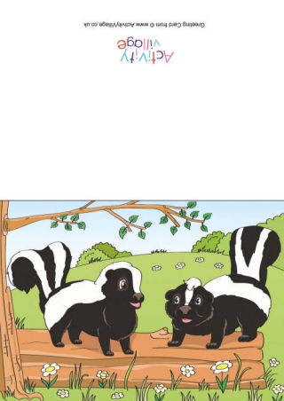 Skunks Scene Card