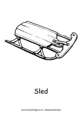 Sled Colouring Page